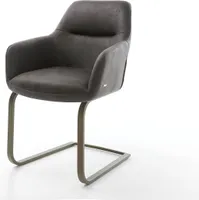 DELIFE Schwingstuhl Pejo-Flex Anthrazit Vintage Freischwinger flach Effektfinish Titan
