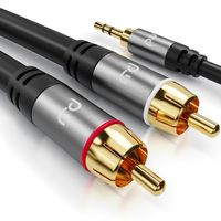 Primewire Cinch zu 3,5-mm-Klinke Audio-Kabel, RCA, AUX, Stereo HiFi Audio-Adapter mehrfach geschirmt - 5m