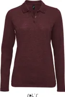 SOLs 02083 | Damen Long-Sleeve Piqué Polo Shirt Perfect - Farbe: Heather Oxblood - Größe: L