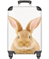 NoBoringSuitcases.com® Kufr Příruční zavazadlo Trolley Rolling suitcase Malý cestovní kufr na 4 kolečkách - Rabbit - Kids - Animals - Cabin Size &lt; 55x40x23 cm &amp; 55x40x20 cm - Foto kufr - Cabin suitcase - Board luggage - Kids suitcase - Kids trolley.