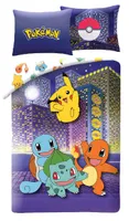Dwustronna pościel Pokemon City, poszwa na kołdrę 140 x 200 cm i poszewka na poduszkę, 100% poliester