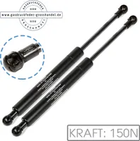 2x Gasdruckfeder Ersatz LIFT-O-MAT 150N Gasdruckdämpfer Kesseböhmer mit Aufnahme aus Metall Schwarz