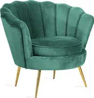 HOMLA Fotel SHELLY welurowy zielony 82x74x76 cm