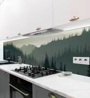 Küchenrückwand selbstklebend Minimalistische Waldlichtung Folie - 80 x 60cm