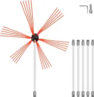 Schornsteinbürste Nylon Kaminbürste Ofenrohrbürste 6 M Professionelle Armaturen Edelstahl mit flexiblen Nylonstangen