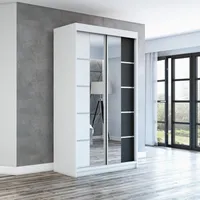 Schwebetürenschrank Kleiderschrank ERA 120 cm Schrank Garderobe Spiegel.Verschiedene Farben (Weiß, Schwarz, Somona). Möbel vom Hersteller!