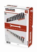 KREATOR KRT500003 - Zestaw dwustronnych kluczy płasko-oczkowych 6-32mm - 12szt