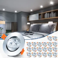 Yakimz 20er LED Einbaustrahler Kaltweiß 3W Set Einbauleuchte Deckenleuchte Einbauspot DeckenspotDeckeneinbauleuchte  245LM Spots