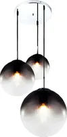 Hängeleuchte, 3 Kugeln, Glas, H 120cm