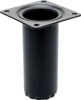 Möbelfuß schwarz, Möbelbein 10cm, Sockelfuss + 1cm höhenverstellbar