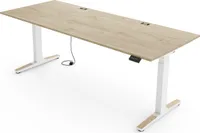Yaasa Desk Expert Höhenverstellbarer Schreibtisch Elektrisch 160 x 80 cm, Eiche hell/Weiß – Handschalter – 9 Speicherfunktionen – Höhenanzeige
