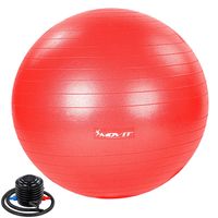MOVIT Gymnastikball 75 cm Fitnessball Sitzball mit Pumpe rot