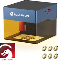 SCULPFUN iCube Pro Max 10W Lasergravierer mit Lightburn Software und 6er Set Original Ersatzlinsen