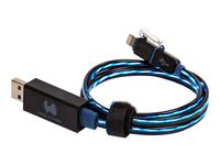 RealPower LED Floating lightning/micro USB Cable blue