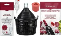 WEINSET 20L Glasballon +Gummistopfen+ GÄRRÖHRCHEN+ WEINHEFE+ Kaliumdisulfit Weinballon, Gärbehälter, Gäreimer, Gärballon, Wein Machen