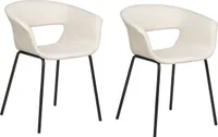 BELIANI Esszimmerstühle 2er Set Hellbeige mit Schwarzen Beinen Modernes Design für Esszimmer Essbereich Küche Wohnzimmer