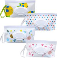 Tragbare Nachfüllbare Reinigungstücher Feuchttücher Spender für Babys 4 Stück Baby Wet Wipe Tasche Reisebehälter für Feuchttücher Feuchttuch Tasche Wiederverwendbar 