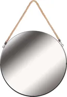 Runder Spiegel mit Binsenhenkel 50 cm