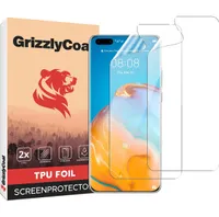 GrizzlyCoat  Huawei P40 Pro Plus Hydrogel TPU Displayschutz - Hüllenfreundlich + Applikator (2er Pack)