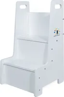 Kiddy dreams Tritthocker für Kinder Montessori Hocker Stabiler Holz Kitchen Helper bis zu 100 kg,Farbe: weiß