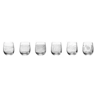 LEONARDO Casella Wasser Becher TEQTON Glas mit Diagravuren 360 ml, klar, 6-teilig (1 Set)