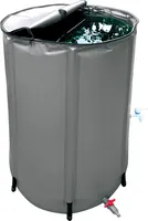 POWERTEC GARDEN Faltbare Regentonne 250 L anthrazit  Wasserspeicher Regenspeicher Regentank Wassertank mit Wasserhahn und Schlauchventil
