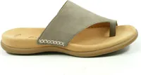Gabor 03-700 Schuhe Damen Pantoletten Zehentrenner Nubuk, Schuhgröße:41, Farbe:Grau