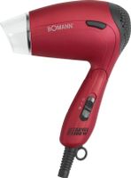 Bomann® Reisehaartrockner mit 1300W | Föhn mit 2 Temperaturstufen | Kompakt & Klappbar | Haartrockner inkl. 360° Formdüse & Volumen-Diffusor | mit Soft-Touch-Gehäuse | HTD 8005 CB