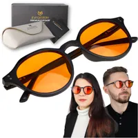 Okulary do komputera blokujące światło niebieskie ANTI BLUE LIGHT + etui, czarne 99% 6005
