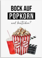 Postkarte POPKORN und KNUTSCHEN