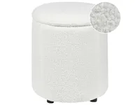 BELIANI Puf buklé bílý krémový 40 x 38 cm s úložným prostorem Glamour