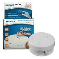 1x Nemaxx Mini-FL2 Rauchmelder - hochwertiger & diskreter Mini Brandmelder Feuermelder Rauchwarnmelder mit Lithium Batterie - nach DIN EN 14604