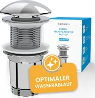 Bächlein Design Pop Up Ablaufgarnitur ohne Überlauf für Waschbecken & Waschtisch - Chrom