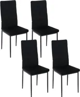 WOLTU 4 x Esszimmerstühle, mit Rückenlehne Metallbeinen, Samt, Schwarz
