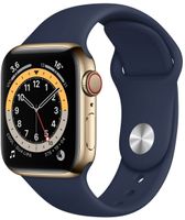 Apple Watch Series 6 (44 mm) GPS+4G so športovým remienkom, zlatá/tmavomodrá