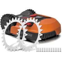 2 Stück Edelstahl spikes für Worx Landroid S/M, Gesenkte Schraubenlöcher Entgratet, 210 mm Rasenmäher Roboter Spikes, 14x Selbstschneidende Schrauben