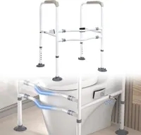 Sessamen-LP Aufstehhilfe Toilette Höhenverstellbar Wc Aufstehhilfe Toiletten Haltegriffe für Senioren Toilettengestell Rutschfest Toilettensitzerhöhung mit Armlehnen und Saugnapf bis 150 kg
