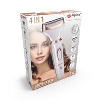 alpina Rasierer Damen - Rasierer Frauen - 4-in-1 - Körper und Gesicht - inkl. Augenbrauentrimmer - USB-Akku