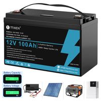 Lítiová batéria TTWEN 100 Ah LiFePO4, 12V 1280Wh batéria, indikátor napájania