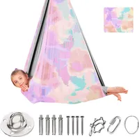 (230 x 150 cm, feste Version) Indoor oder Outdoor Sensory Swing for Kids - Indoor-Therapieschaukel für Kinder, Kinder und Erwachsene mit 360° drehbarem Gummiband