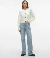 VERO MODA Strickjacke Langarm V-Ausschnitt Knitted Cardigan VMLEA Größe: S