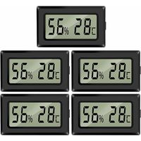 5 Stück Mini LCD Digital Thermometer Hygrometer, Temperaturmesser Feuchtigkeitsmesser Luftfeuchtigkeit Tester für Gewächshaus / Autos / Zuhause/Büro