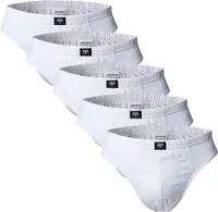 CECEBA Herren Slips, 5er Pack - Sport Slip, Basic, Baumwolle, M-3XL, einfarbig Weiß XL