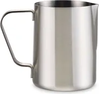 Tchibo Milchkännchen zum Milchaufschäumen Edelstahl - Barista Milchschäumer perfekt für Latte Art Milchschaum und Kaffeespezialitäten, Siebträger Zubehör, 300 ml Milchkanne, silber