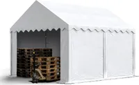 Lagerzelt 3x4 m Industriezelt Unterstand PVC Plane 750 N weiß mit Bodenrahmen