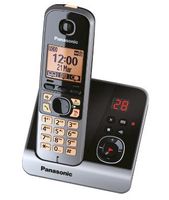 Panasonic KX-TG6724 Schnurlostelefon mit Anrufbeantworter, Rufnummernanzeige, 3 zusätzliche Mobilteile