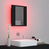 vidaXL LED-Bad-Spiegelschrank Schwarz 40x12x45 cm Acryl
