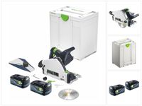 Festool TSC 55 KEB-Basic Akku Tauchsäge 18 V / 36 V ( 2x 18 V ) 160 mm Brushless + 2x Akku 5,0 Ah + Systainer - ohne Ladegerät