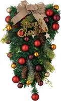 Weihnachtstürkranz, exquisiter Ballbogen-Dekor, Girlande, hängender Kranz für die Haustür, für festliche Feiertagsdekoration A