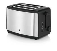 WMF Bueno Edition Toaster 2 Scheiben Edelstahl, Doppelschlitz Toaster mit Brötchenaufsatz, 2 Scheiben, 7 Bräunungsstufen, 800 W, edelstahl matt